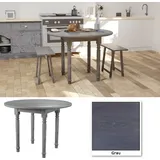 Esstisch klein, 80 x 75 cm (Ø x H) Grau, runder vintage Küchentisch, Industrie-Design, vintagebraun-schwarz Esstisch Esszimmertisch Wohnzimmer K... - Grau