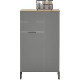 Stella Trading Denver Midischrank 60 x 106 x 32 cm Grau/Eiche