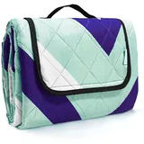 Waschbar Picknickdecke Wasserdicht Isoliert, Strandmatte Gepolstert Faltbar, Large Picnic Blanket Waterproof, Picknickdecke Isoliert, Stranddecke Sandfrei Dicke Für Kiesstrand Weich (Welle, 200x200)