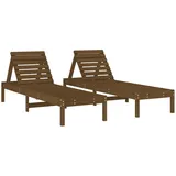 vidaXL Sonnenliegen 2 Stk. Schwarz 199,5x60x74 cm Massivholz Kiefer