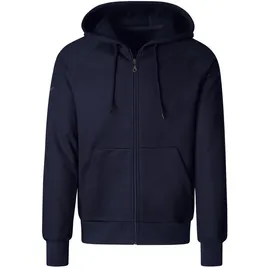 TRIGEMA Sweatjacke "TRIGEMA Sweatjacke mit Kapuze", Damen, Gr. L, blau (navy), 70% Baumwolle, 30% Polyester, Basic, Sweatjacken