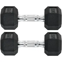 Homcom Hexagon Kurzhanteln Gusseisen 2 x 6 kg schwarz
