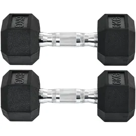 Homcom Hexagon Kurzhanteln Gusseisen 2 x 6 kg schwarz