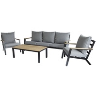 BellaVista Loungeset »Lamego«, 5 Sitzplätze, Aluminium/Holz