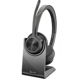 Poly Plantronics Poly – schnurloses Voyager 4320 UC-Headset (Plantronics) – Kopfhörer mit Mikrofonarm – USB-A-Bluetooth-Adapter – kompatibel mit Teams, Zoom und mehr, Schwarz
