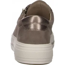 CAPRICE Damen Sneaker flach aus Leder mit Reißverschluss, Braun (Mud Comb), 40