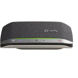 POLY Konferenzlautsprecher "Sync 20 USB-A & USB-C Teams", schwarz (schwarz, silber), B:18,8cm H:5,8cm T:21cm, Lautsprecher, Inklusive USB-A auf USB-C Adapter