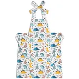 Amilian Kochschürze - Kinderschürze mit Tasche - Schürze zum Kochen, Malen, Spielen, (Backschürze für Jungen und Mädchen zum Basteln und Backen, Koch- und Malschürze), Kinder Küchenschürze aus 100% Baumwolle grün