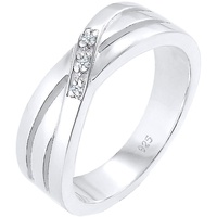 Elli DIAMONDS Cross Over Verlobung Diamant 0.015 ct. 925 Silber Ringe Damen