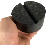 Gummiauflagen zum Reifenwechseln über 50 Varianten Rangierwagenheber Wagenheber Hebebühne Gummiklotz Auflage Unterstellbock Gummiblock Auto KFZ PKW Schutz Kratzer rund eckig (100x50 V-Nut+Waffel)