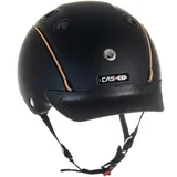 Casco Kinder Reithelm Choice Turnier schwarz S (52-56cm) + MyStyle Wechselstreifen Hellbraun Größe 0