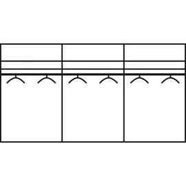 Rauch Schwebetürenschrank RAUCH "Quadra Bestseller Schlafzimmerschrank in vielen Breiten", weiß (weiß, weißglas), B:271cm H:230cm T:62cm, Holzwerkstoff, Schränke, Schwebetürenschrank, Kleiderschrank Garderobenschrank Schrank mit Glaselementen