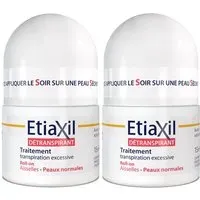 EtiaXil Traitement Détranspirant Aisselles Roll-on Peaux Normales Rouleau 2x15 ml