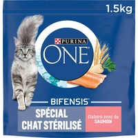 Purina One: Sterilisiertes Cat One Trockenfutter mit Lachs, Thunfisch und Weizen: 1,5 kg, 6er-Pack (6x1,5 kg, gesamt 9 kg)
