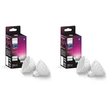 Philips Hue White Ambiance & Color MR16 LED Lampe 4er Pack, dimmbare LED Lampe für das Hue Lichtsystem mit 16 Mio. Farben, smarte Lichtsteuerung über Sprache und App