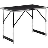 Woltu Campingtisch Klapptisch Gartentisch Arbeitstisch Balkontisch höhenverstellbar Aluminium Stahl MDF Schwarz