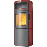 Kaminofen Hark 44-5.8 GT ECOplus RUA 8 kW - Ofenkacheln: brillant-rot - Korpus: titan