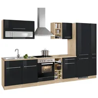 kochstation Küchenzeile KS-Eton 330 cm schwarz