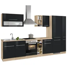 kochstation Küchenzeile KS-Eton 330 cm schwarz
