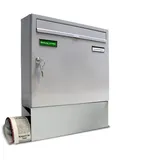 AL Briefkastensysteme Basic 1er Briefkasten RAL 9006 Weiß inkl. Zeitungsfach