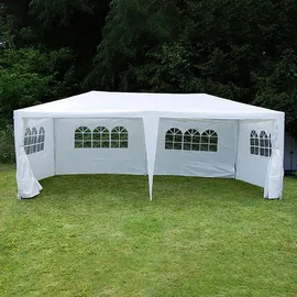 VCM Pavillon 6 x 3 m inkl. 6 Seitenteile Weiß