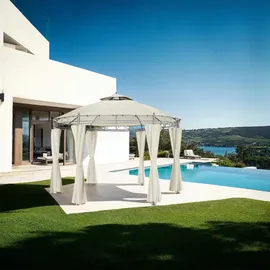 Tectake Siana 3,5 m Ø  inkl. Seitenteile creme