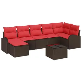 vidaXL Gartenlounge-Set 8-tlg. braun