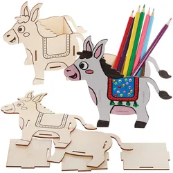 Esel-Holzstift-Topf-Bausätze (pro Set 3) Basteln mit Holz