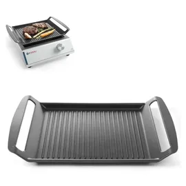 HENDI Grillplatte 39 x 26 cm Aluminium schwarz