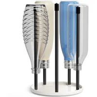 Flaschenhalter für SodaStream - Premium Abtropfhalter aus Keramik Abtropfständer mit Abtropfwanne für 5 SodaStream Crystal | Emil Flaschen Weiß