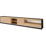 SKRAUT HOME Lowboard 310x50x37 cm Eiche Schwarz Holzwerkstoff