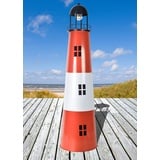 Westerholt großer Leuchtturm aus Metall mit Solarfunktion, Gartendekoration 120 cm