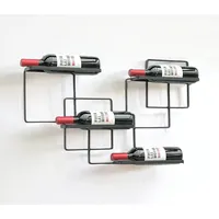 DanDiBo Ambiente Weinregal Wand Metall 4 Flaschen Schwarz