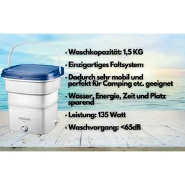 Steinborg Faltbare Mini Waschmaschine 1,5 kg 35 x 38 cm Blau