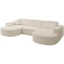 altdecor Ecksofa in U-Form Corner Sofa Bett Eckcouch Couch L-Form Wohnlandschaft Cauchsofa MARI-U1-303x171x79,5 cm Beige