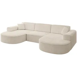 altdecor Ecksofa in U-Form Corner Sofa Bett Eckcouch Couch L-Form Wohnlandschaft Cauchsofa MARI-U1-303x171x79,5 cm Beige