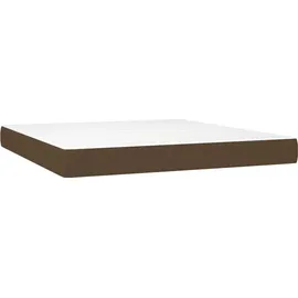 vidaXL Boxspringbett mit Matratze & LED Dunkelbraun 180x200 cm Stoff