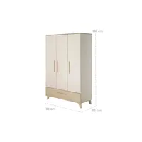 Roba Kinderkleiderschrank Sidney 3-türig beige