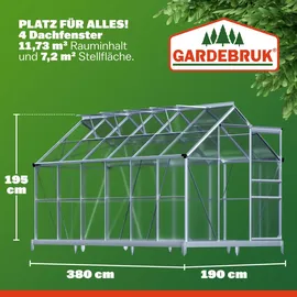 Gardebruk Gewächshaus Aluminium Silber HKP 7 mm 7,2 m2