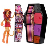 Monster High Skulltimate Secrets Toralei Stripe Puppe - Leuchtender Spind mit über 19 bunten Überraschungen,Überraschungen, abwaschbare geheimnisvolle Beschichtung, für Kinder ab 6 Jahren, HNF80