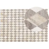 Teppich Kuhfell beige / braun 140 x 200 cm Patchwork Kurzflor SESLICE