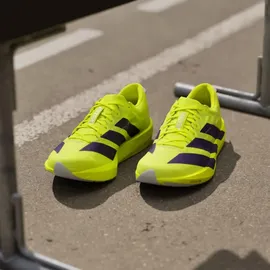 adidas Adizero Adios 9 Laufschuhe Herren - Solar Yellow - Aurora Plum / Powder Plum - 44