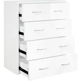 vidaXL Kommode mit 4 Schubladen 60 x 71 x 30,5 cm Hochglanz-Weiß