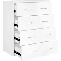 vidaXL Kommode mit 4 Schubladen 60 x 71 x 30,5 cm Hochglanz-Weiß