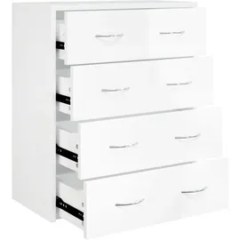 vidaXL Kommode mit 4 Schubladen 60 x 71 x 30,5 cm Hochglanz-Weiß