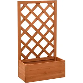 furnicato Garten-Spalier mit Blumenkasten 50 x 25 x 90 cm Orange