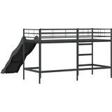 vidaXL Kinder-Loftbett mit Rutsche Schwarz und Anthrazit 75 x 190 cm