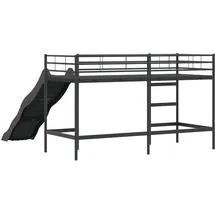 vidaXL Kinder-Loftbett mit Rutsche Schwarz und Anthrazit 75 x 190 cm