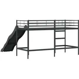 vidaXL Kinder-Loftbett mit Rutsche Schwarz und Anthrazit 75 x 190 cm