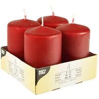 Papstar Stumpenkerze 5 x 8 cm 4 St. bordeaux